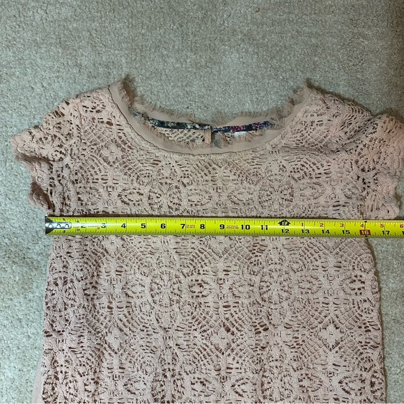 Xhilaration Crochet Pink Lined Short Sleeve Top Women’s Size XS - Picture 7 of 9
